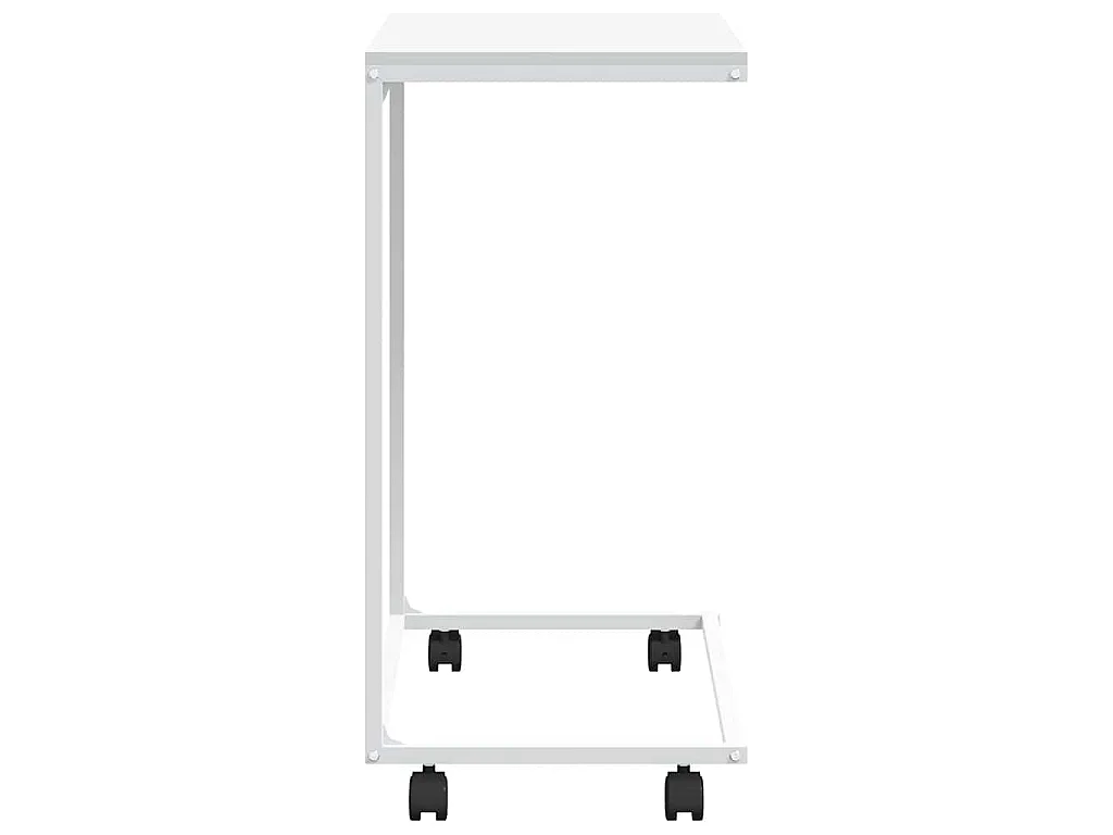 Tavolino con Ruote Bianco 55x35x70 cm in Legno Multistrato