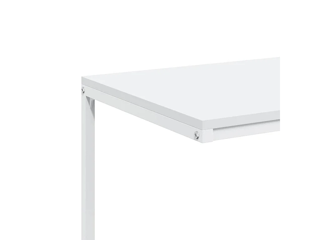 Tavolino con Ruote Bianco 55x35x70 cm in Legno Multistrato