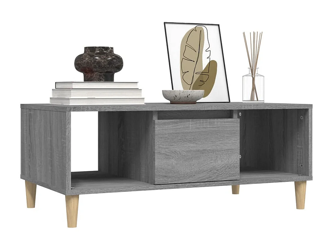 Mesa de centro 90x50x36,5 cm derivados madeira cinzento sonoma