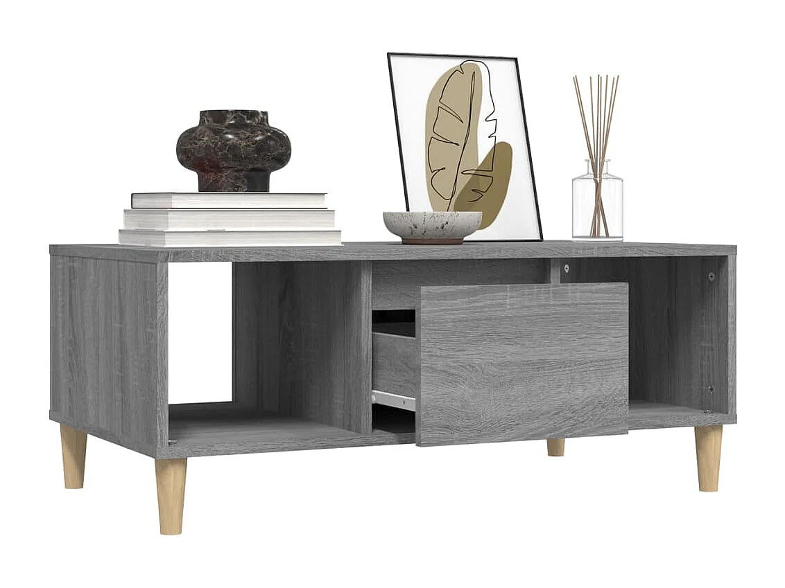 Mesa de centro 90x50x36,5 cm derivados madeira cinzento sonoma