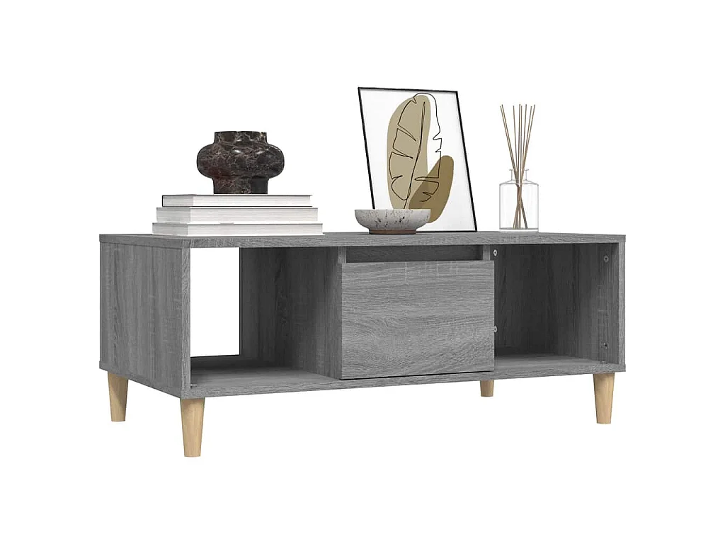 Table basse Sonoma gris 90x50x36,5 cm Bois d'ingénierie