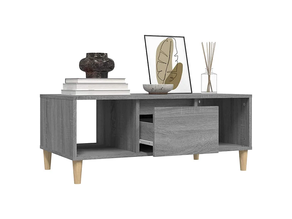 Table basse Sonoma gris 90x50x36,5 cm Bois d'ingénierie