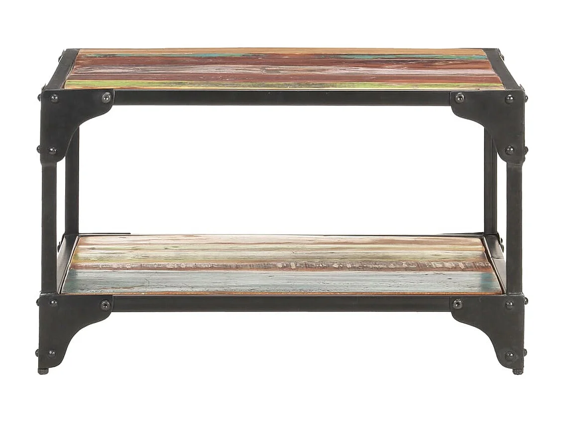 Mesa de centro de madera maciza reciclada 60x60x35 cm