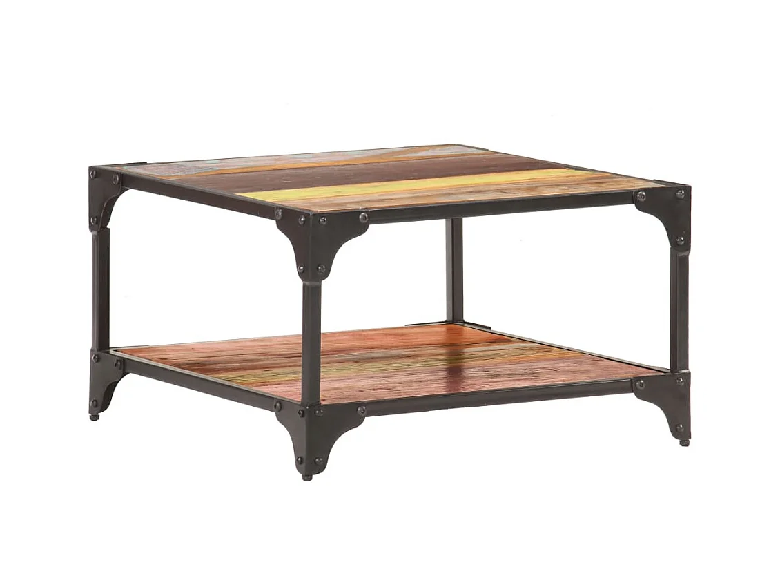 Table basse 60x60x35 cm Bois de récupération massif