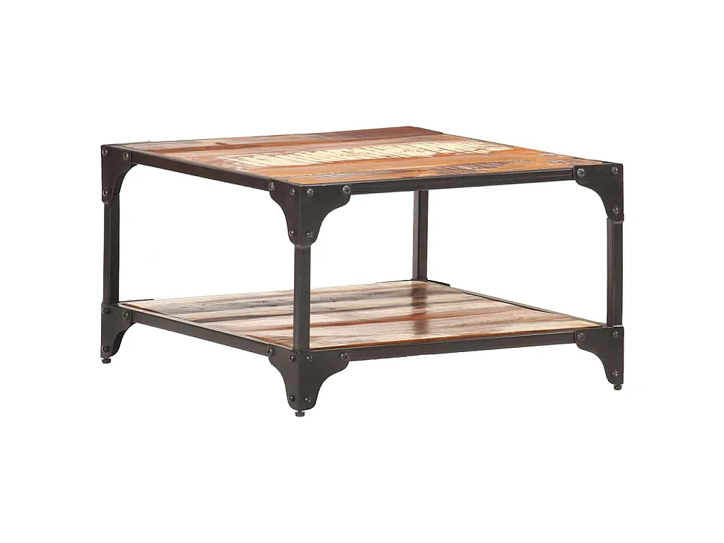 Table basse 60x60x35 cm Bois de récupération massif