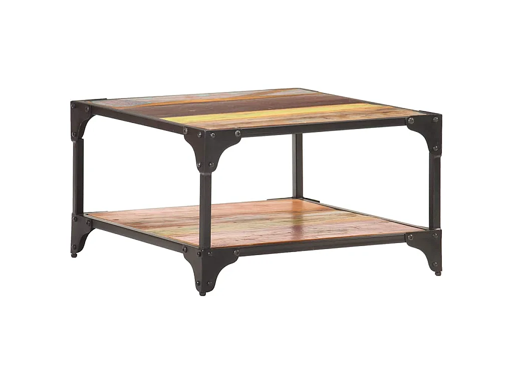 Table basse 60x60x35 cm Bois de récupération massif