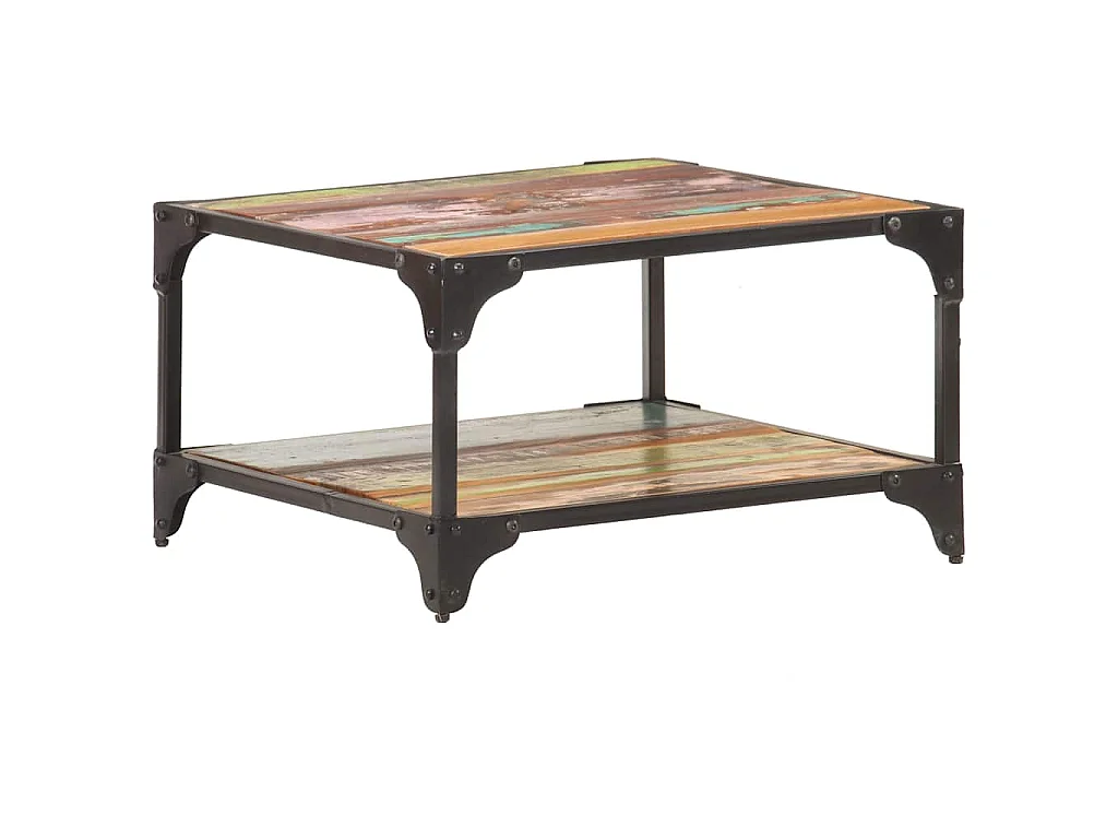 Table basse 60x60x35 cm Bois de récupération massif
