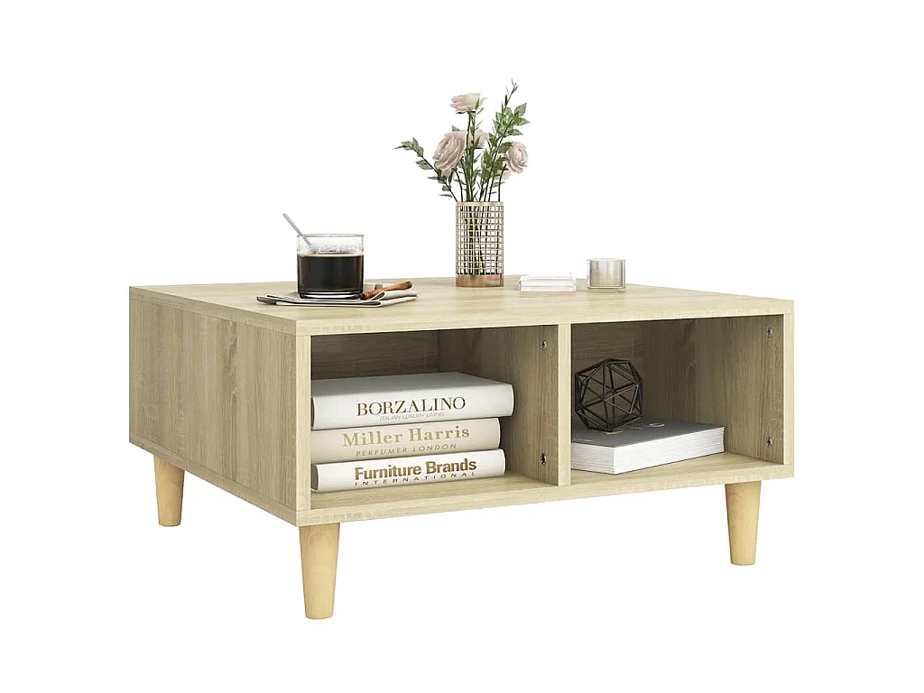 Table basse chêne sonoma 60x60x30 cm bois d'ingénierie