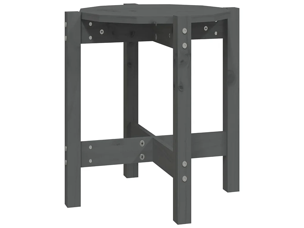 Table basse Gris Ø 42,5x45 cm Bois massif de pin