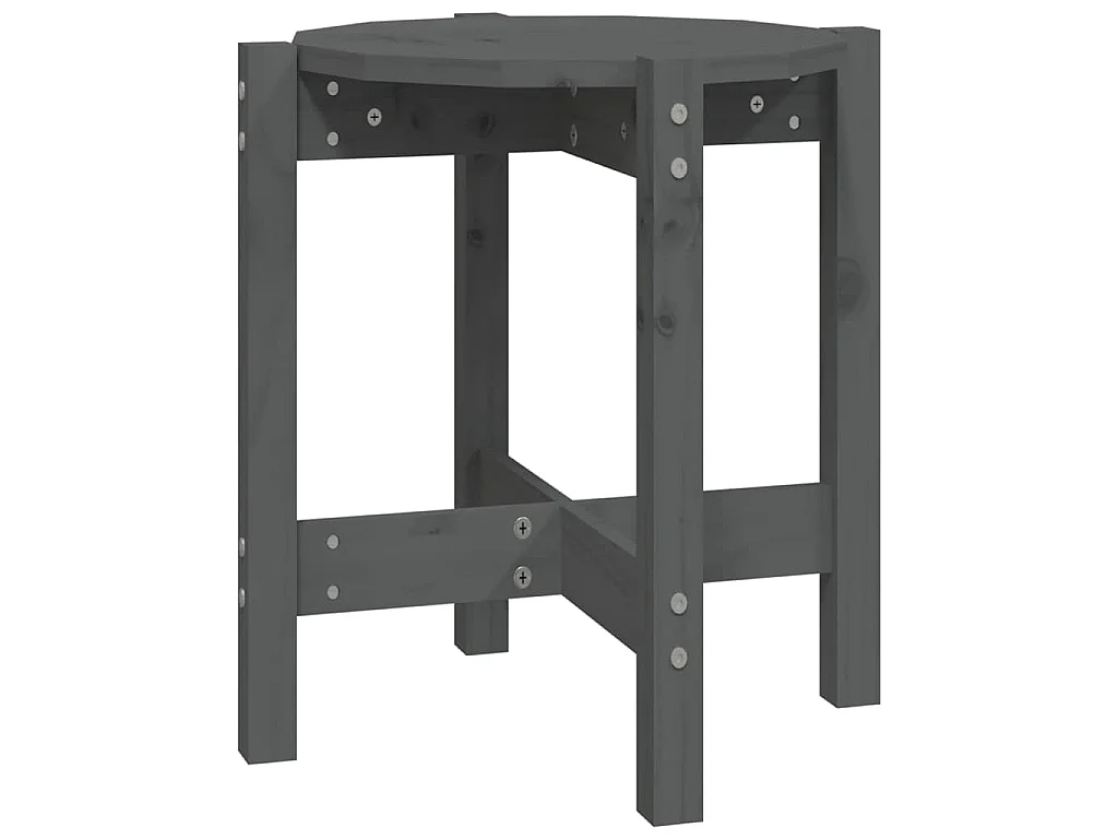 Couchtisch Grau Ø 42,5x45 cm Massivholz Kiefer