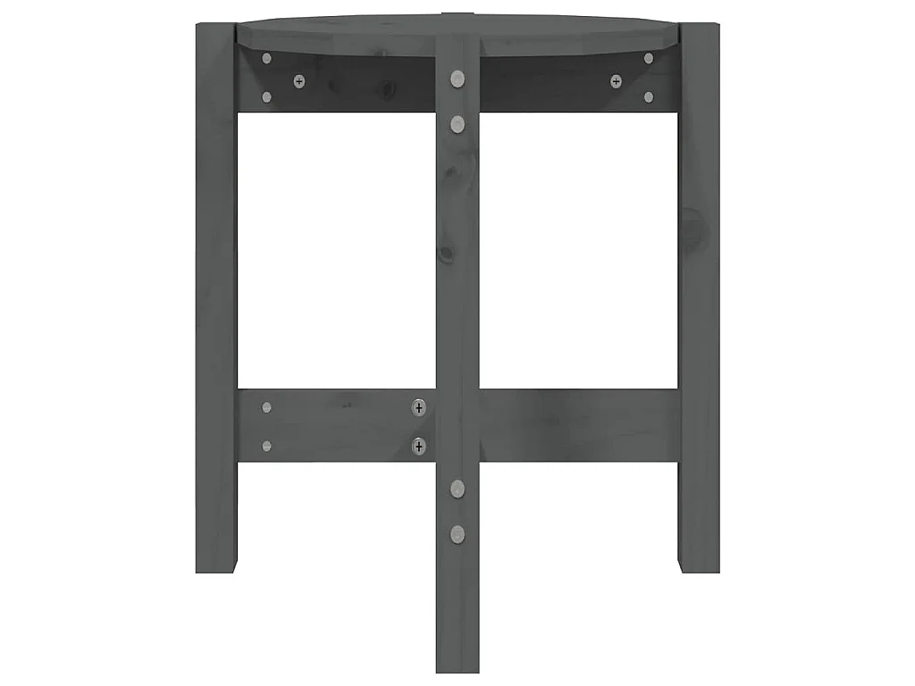 Couchtisch Grau Ø 42,5x45 cm Massivholz Kiefer