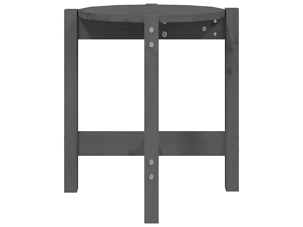 Couchtisch Grau Ø 42,5x45 cm Massivholz Kiefer