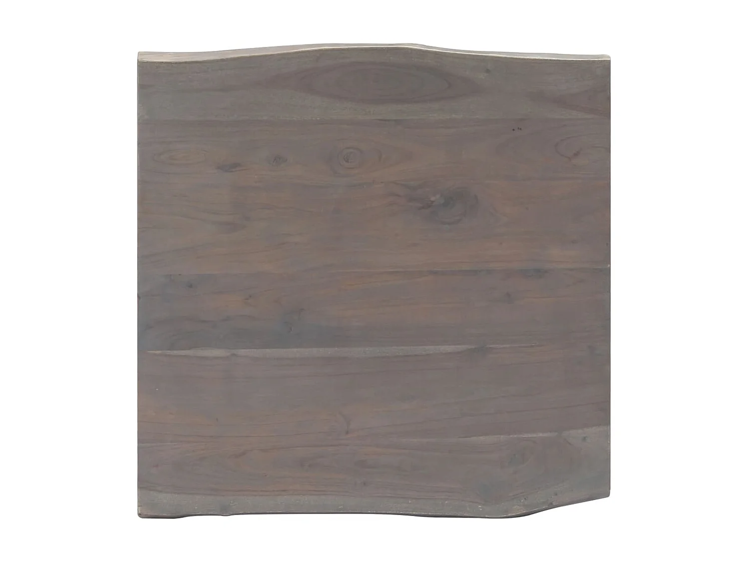 Table basse avec bord naturel Gris 60x60x40 cm Bois d'acacia