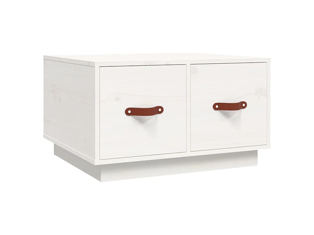 Table basse Blanc 60x53x35 cm Bois massif de pin