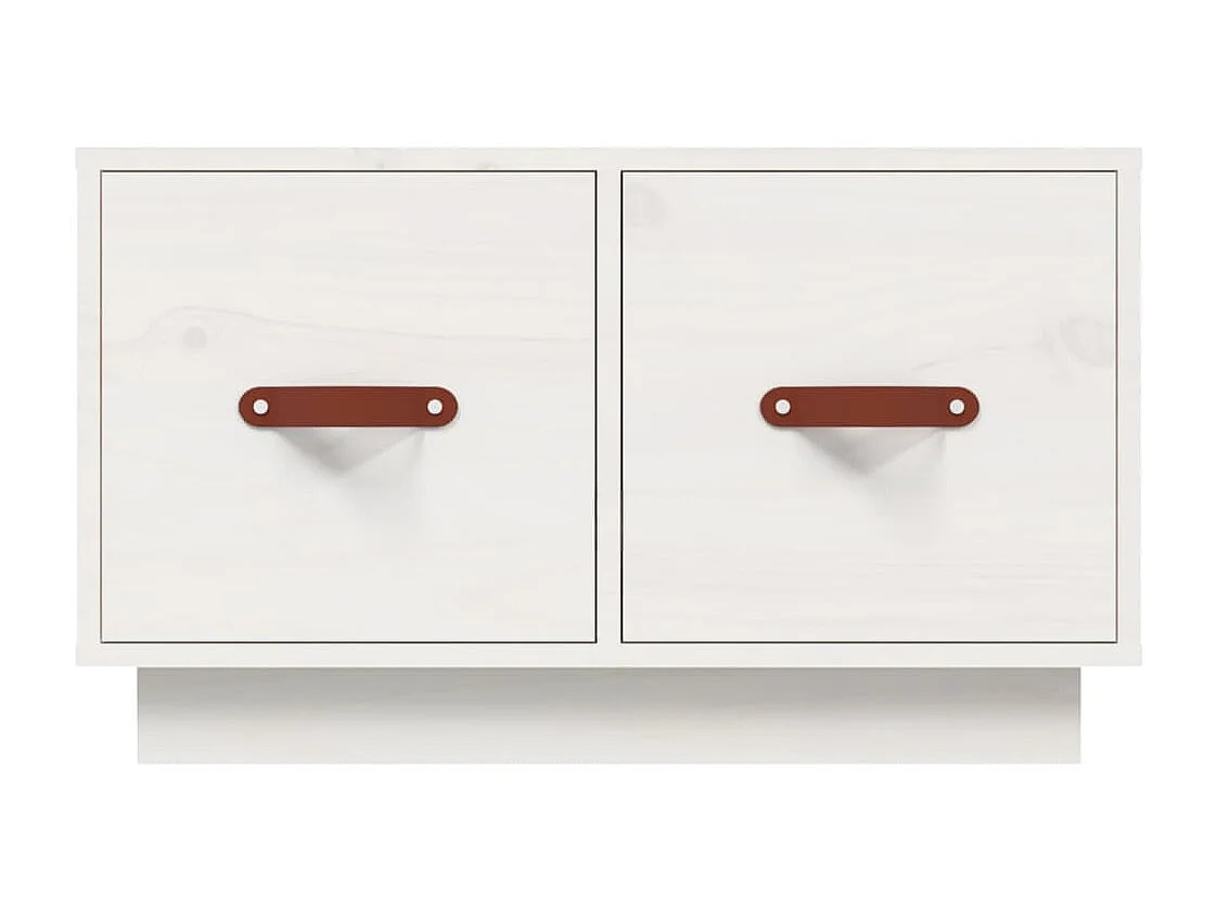Table basse Blanc 60x53x35 cm Bois massif de pin
