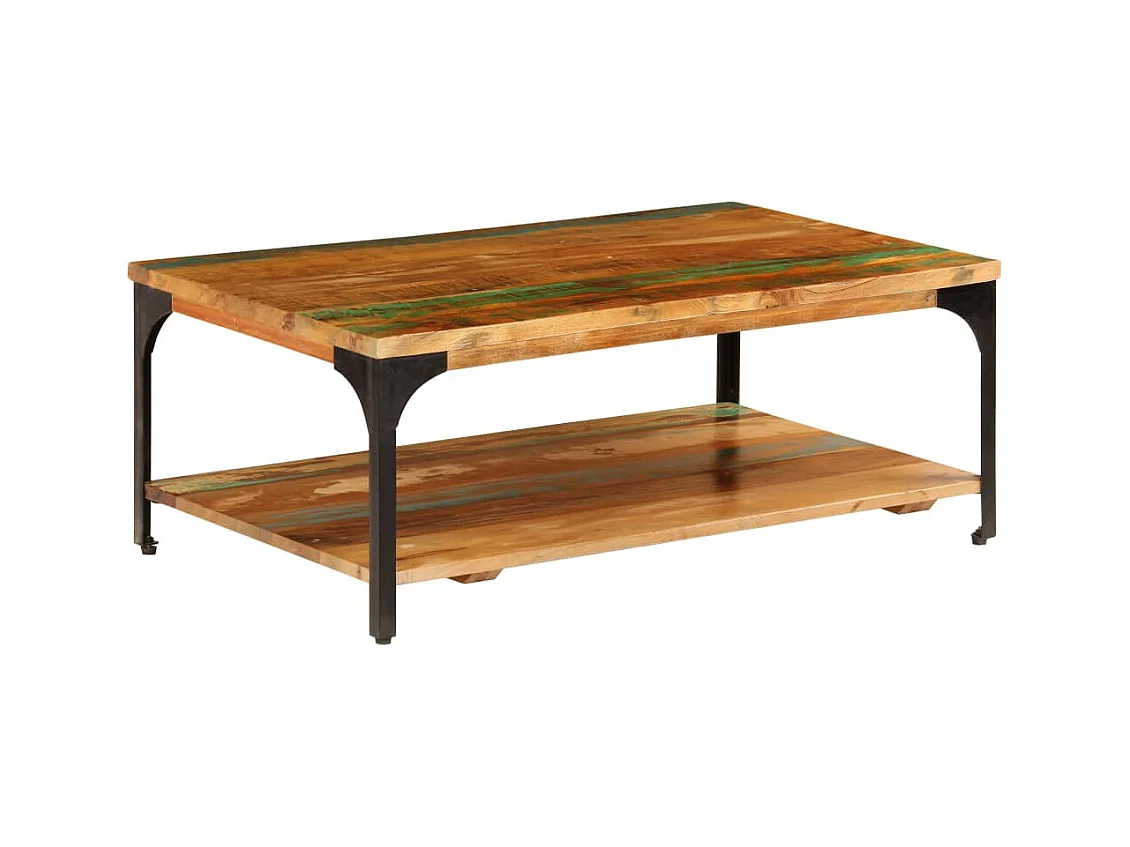 Table basse et étagère 100x60x35 cm Bois de récupération solide