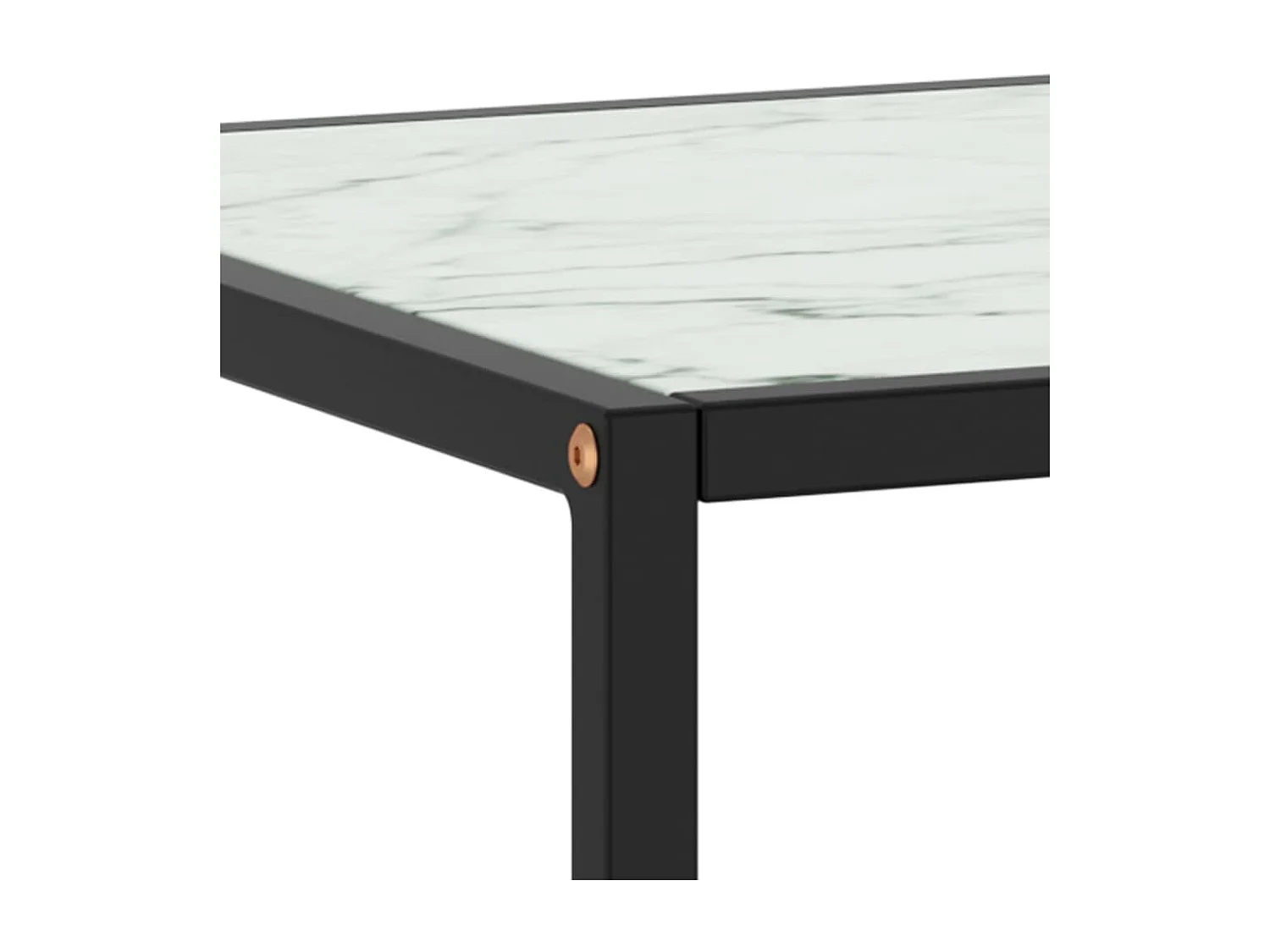 Table basse Noir avec verre marbre blanc 100x50x35 cm