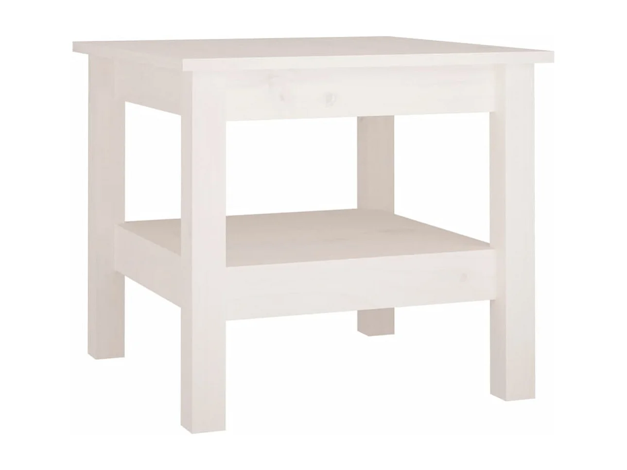 Table basse blanche 45 x 45 x 40 cm Bois de pin massif