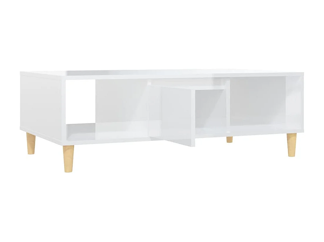 Table basse blanc brillant 103,5x60x35 cm bois d'ingénierie