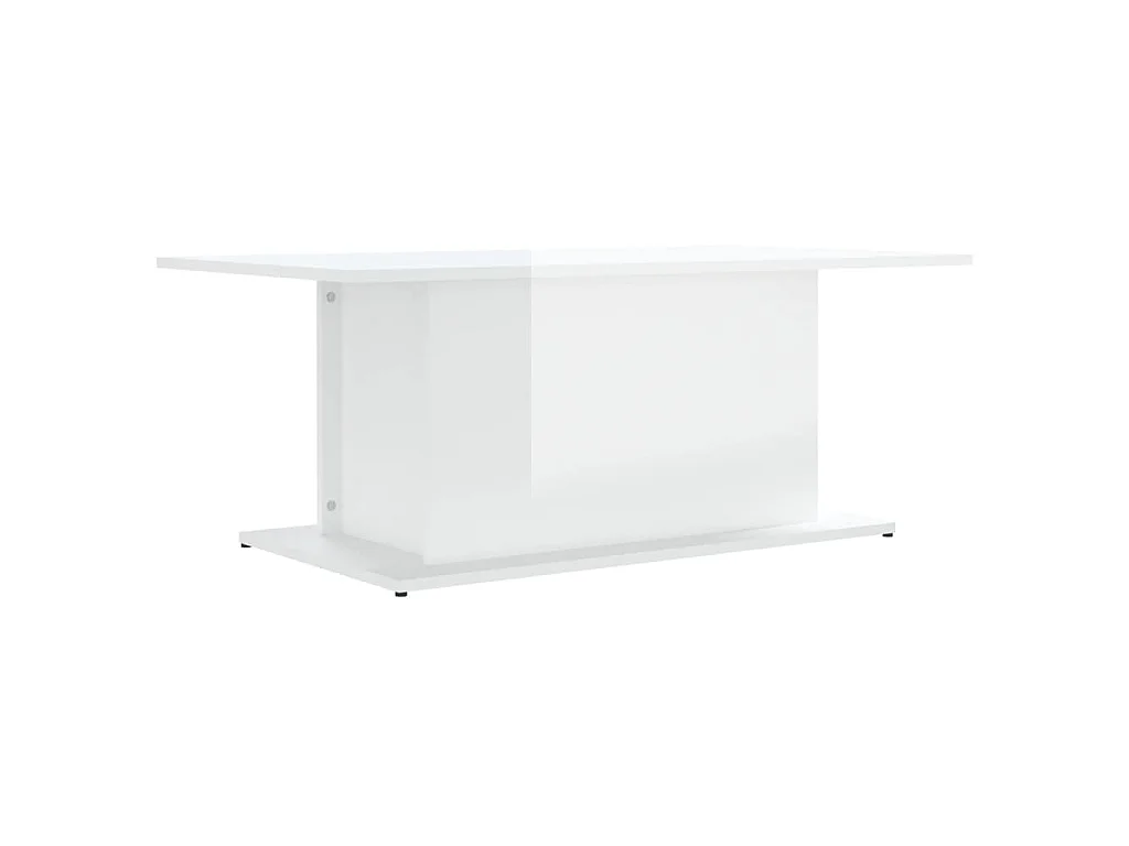 Table basse blanc brillant 102x55,5x40 cm bois d'ingénierie