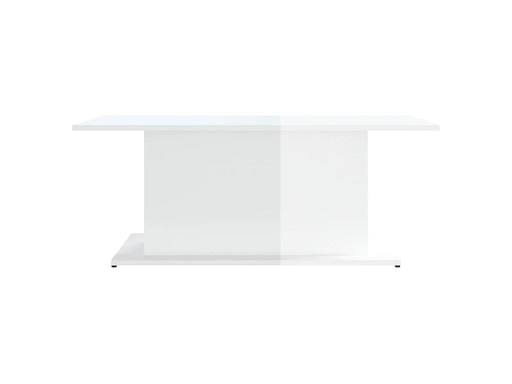 Table basse blanc brillant 102x55,5x40 cm bois d'ingénierie