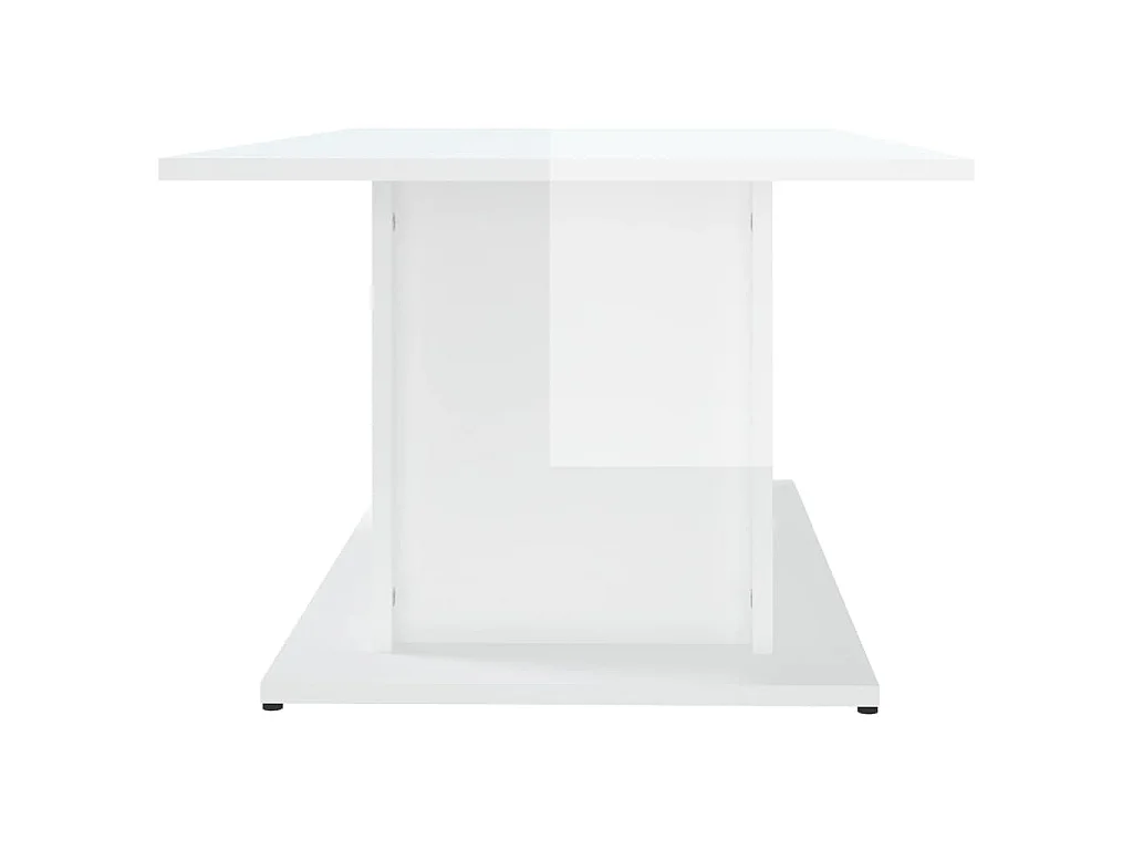 Table basse blanc brillant 102x55,5x40 cm bois d'ingénierie