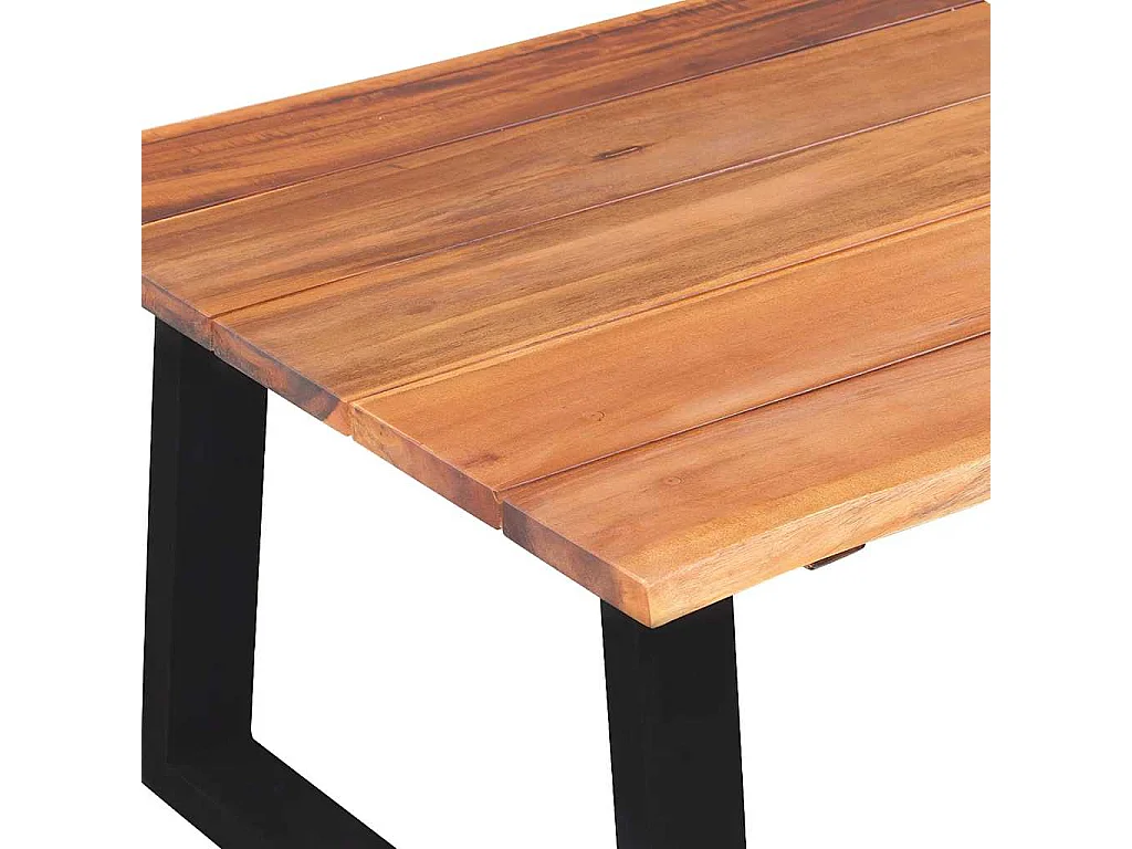 Tavolino da Salotto in Legno Massello di Acacia 110x60x40 cm