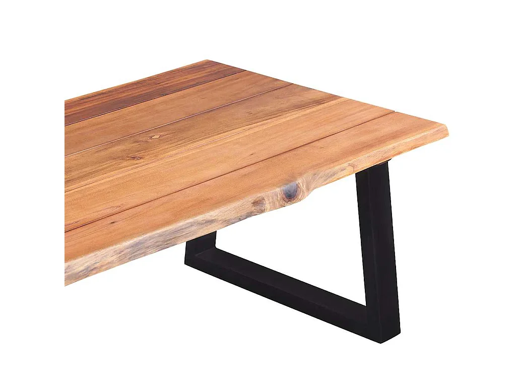 Tavolino da Salotto in Legno Massello di Acacia 110x60x40 cm