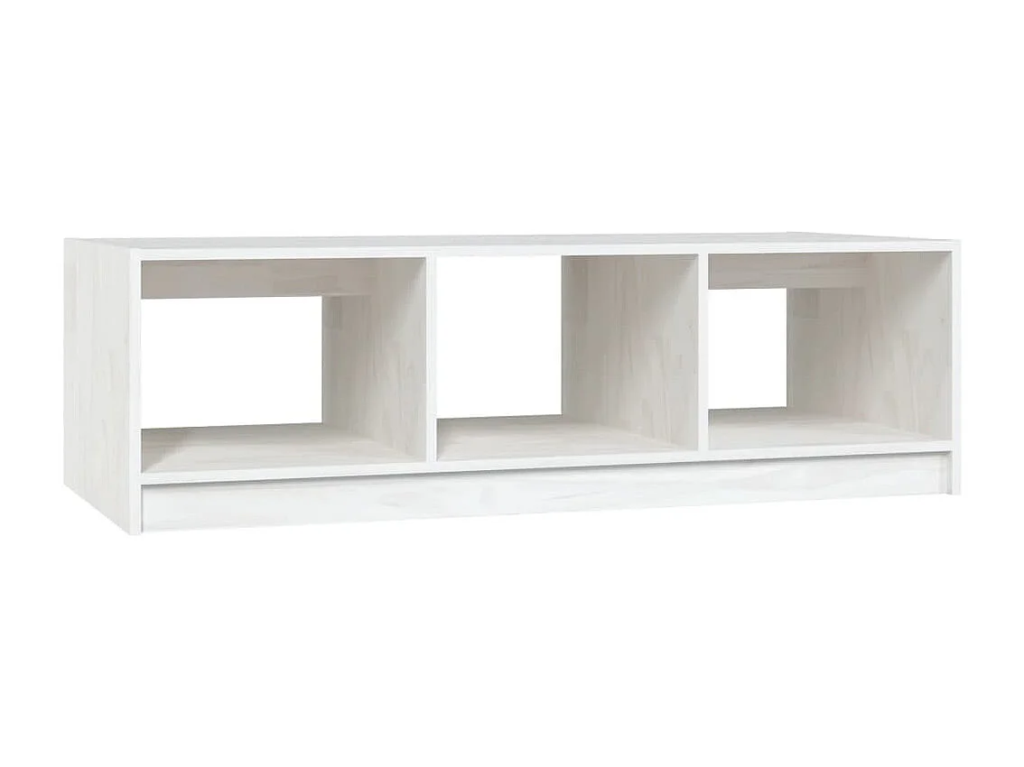 Couchtisch Weiß 110x50x34 cm Massivholz Kiefer