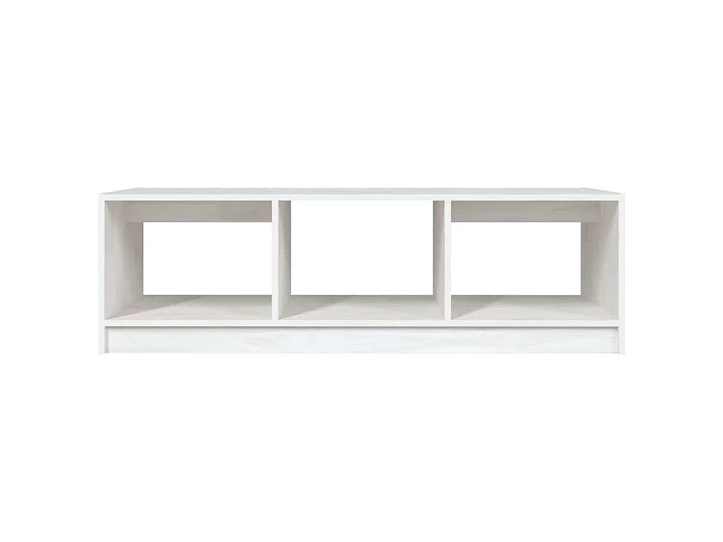 Mesa de centro de madera maciza de pino blanco 110x50x34 cm
