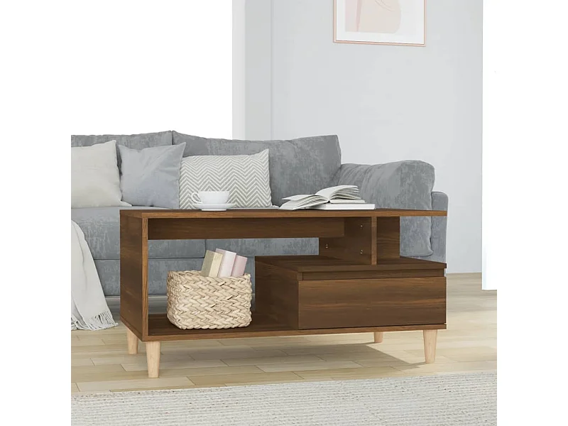 Table basse Chêne marron 90x49x45 cm Bois d'ingénierie