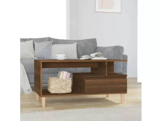 Kauf Unique Couchtisch Braun Eichen-Optik 90x49x45 cm Holzwerkstoff