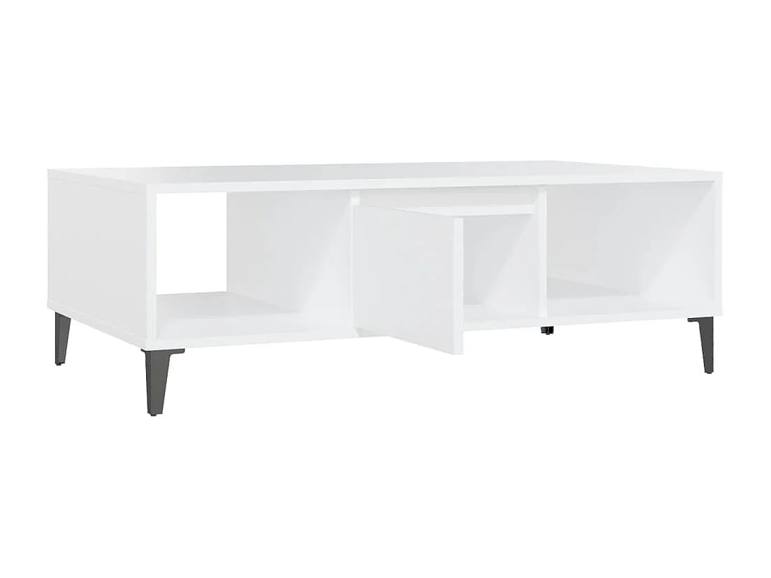 Tavolino da Salotto Bianco 103,5x60x35 cm in Legno Multistrato