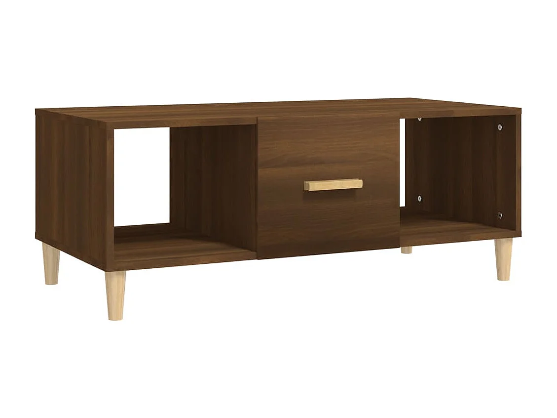 Mesa de centro madera contrachapada roble marrón 102x50x40 cm