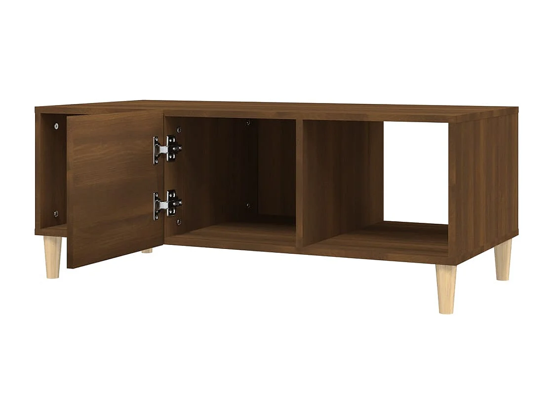 Mesa de centro madera contrachapada roble marrón 102x50x40 cm