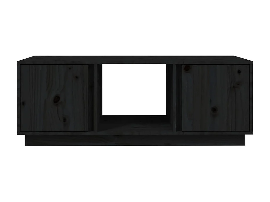 Couchtisch Schwarz 110x50x40 cm Massivholz Kiefer