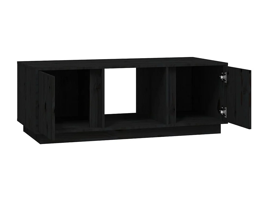 Couchtisch Schwarz 110x50x40 cm Massivholz Kiefer