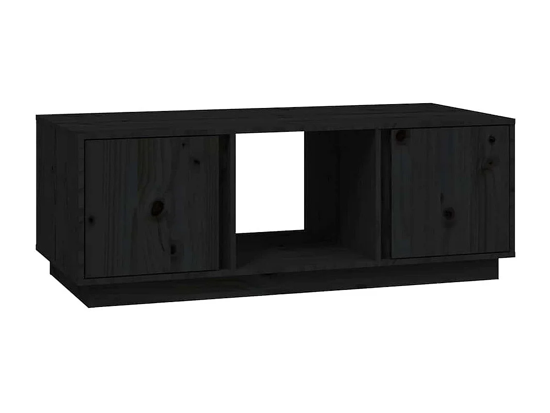 Mesa de centro 110x50x40 cm madeira de pinho maciça preto
