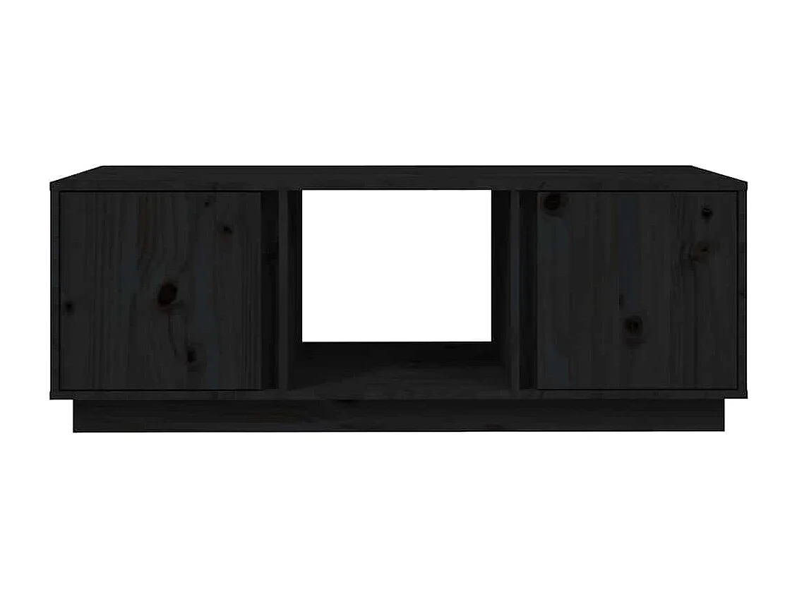 Mesa de centro 110x50x40 cm madeira de pinho maciça preto