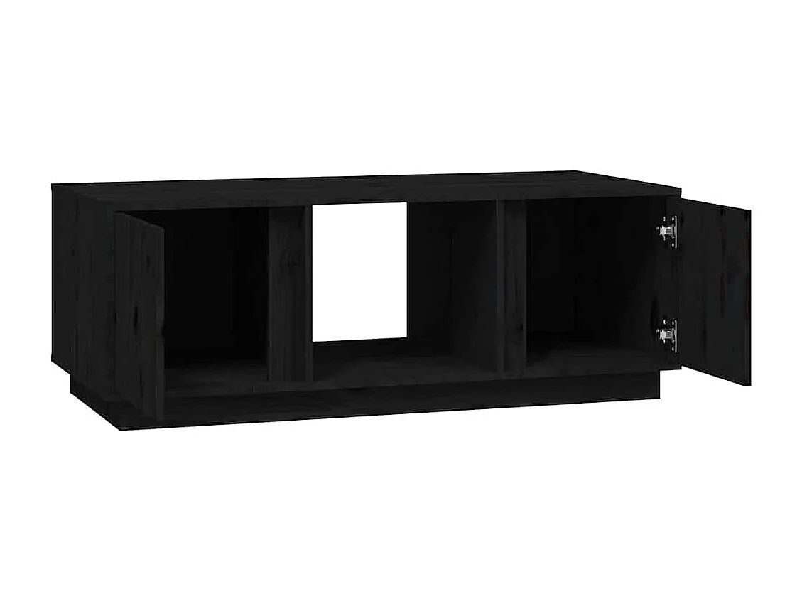 Mesa de centro 110x50x40 cm madeira de pinho maciça preto