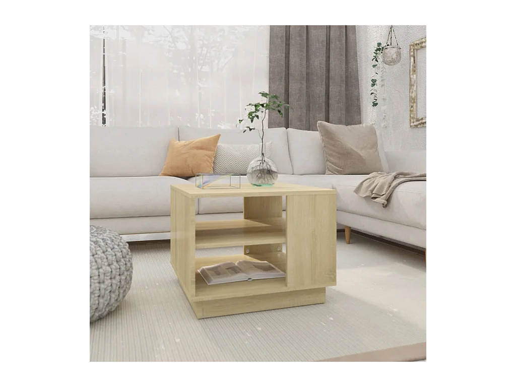 Tavolino da Salotto Rovere Sonoma 55x55x43 cm in Truciolato
