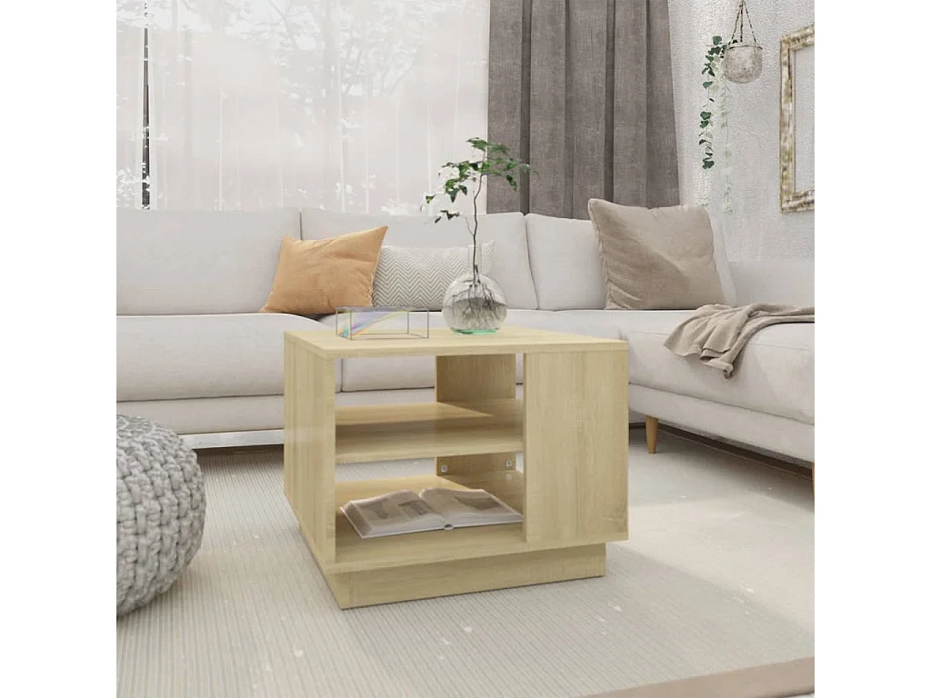Tavolino da Salotto Rovere Sonoma 55x55x43 cm in Truciolato