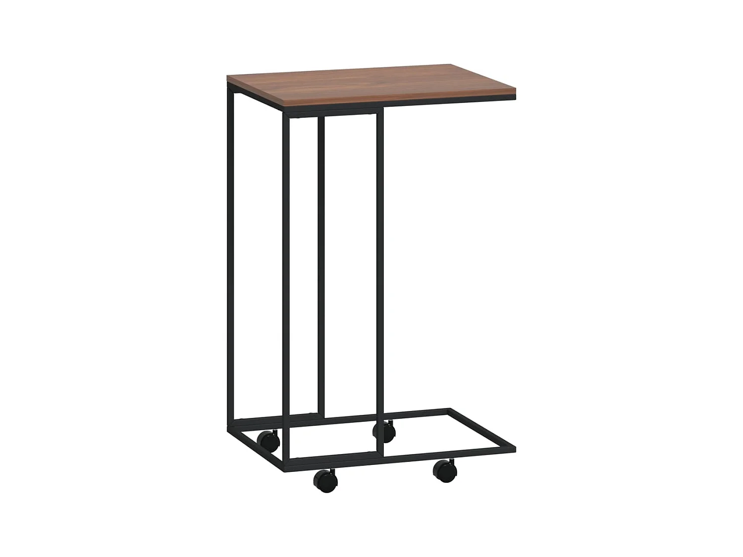 Tavolino con Ruote Nero 40x30x63,5cm in Legno Ingegnerizzato