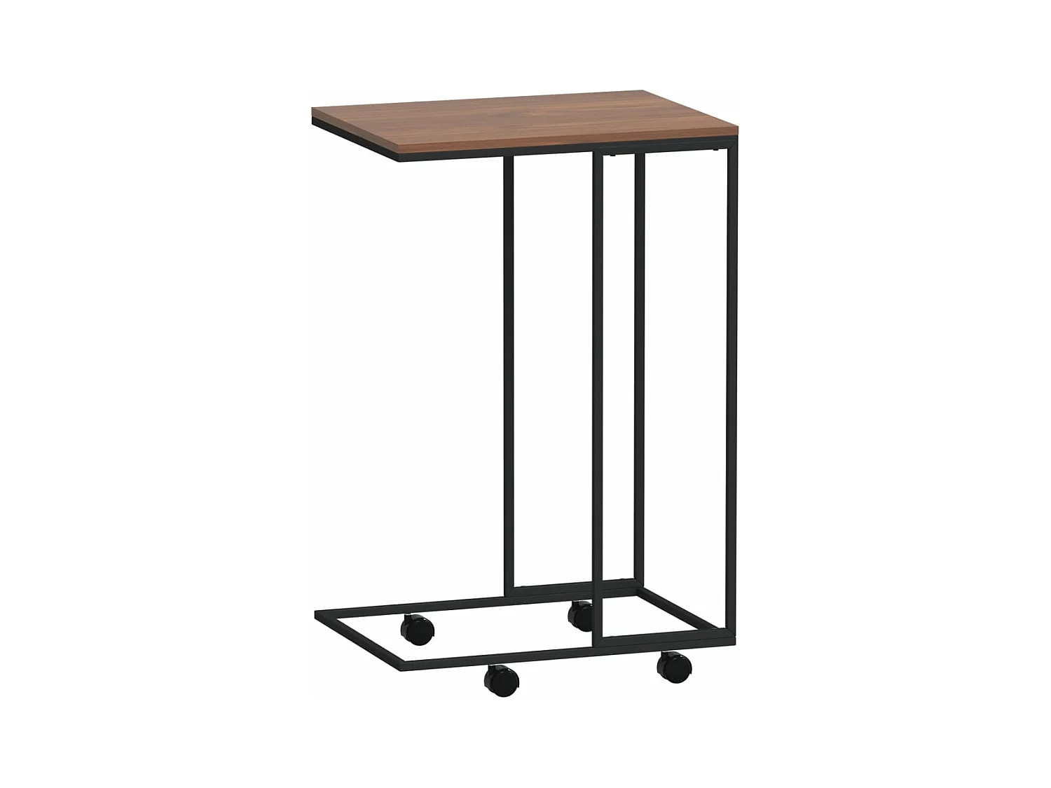 Tavolino con Ruote Nero 40x30x63,5cm in Legno Ingegnerizzato