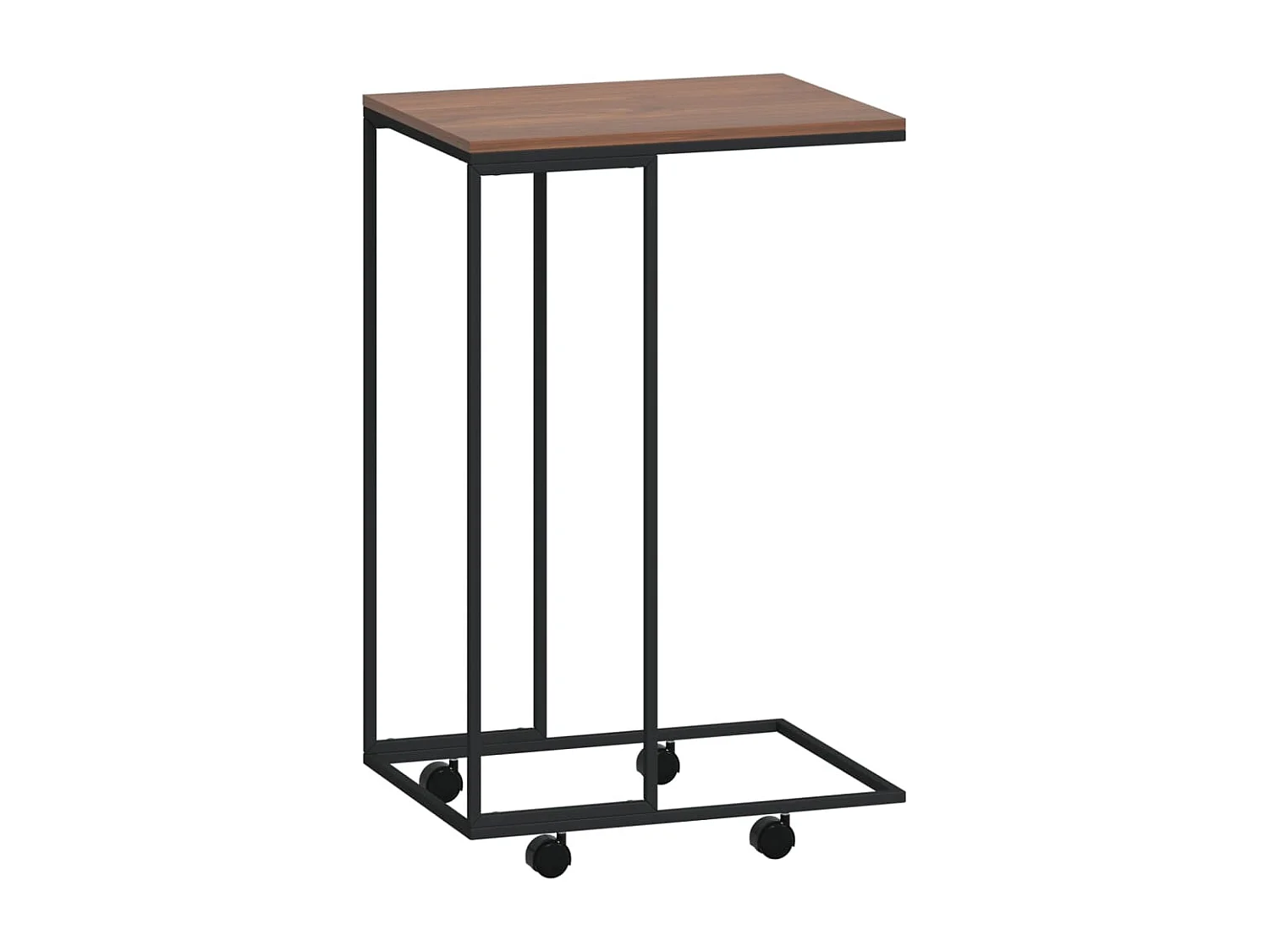 Tavolino con Ruote Nero 40x30x63,5cm in Legno Ingegnerizzato