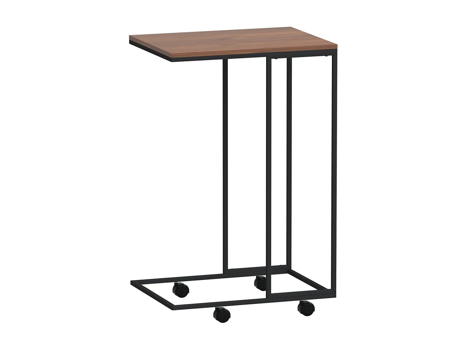 Tavolino con Ruote Nero 40x30x63,5cm in Legno Ingegnerizzato