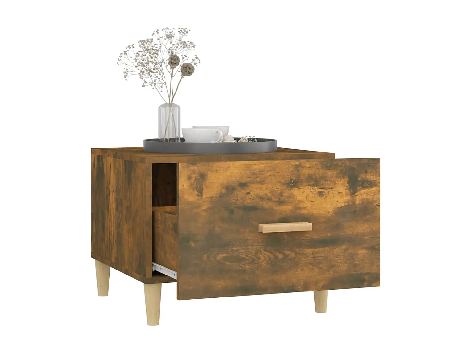 Couchtische 2 Stk. Räuchereiche 50x50x40 cm Holzwerkstoff