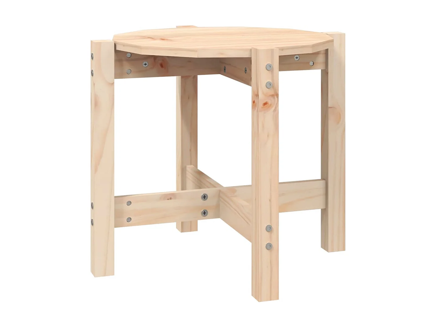 Mesa de centro de madera maciza de pino Ø52,5x45 cm