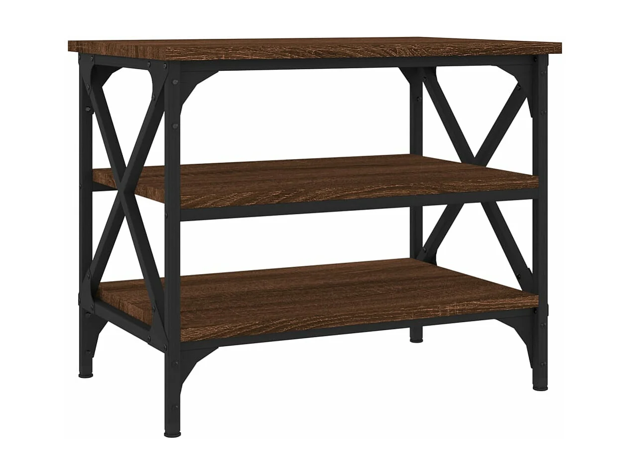 Tavolino Rovere Marrone 55x38x45 cm in Legno Multistrato