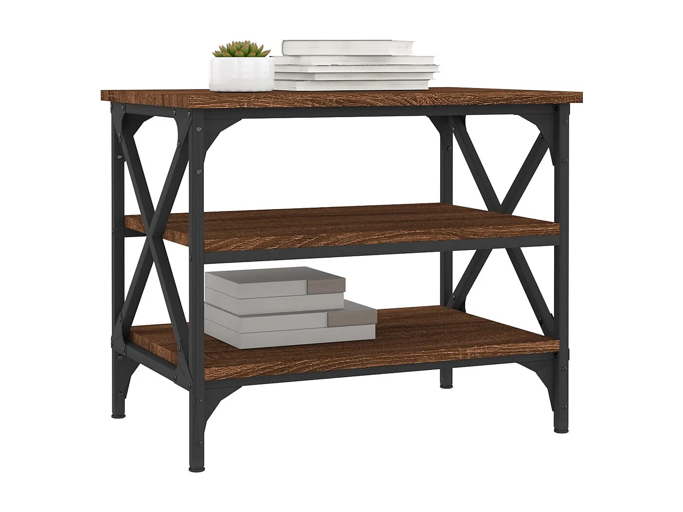 Table d'appoint Chêne marron 55x38x45 cm Bois d'ingénierie
